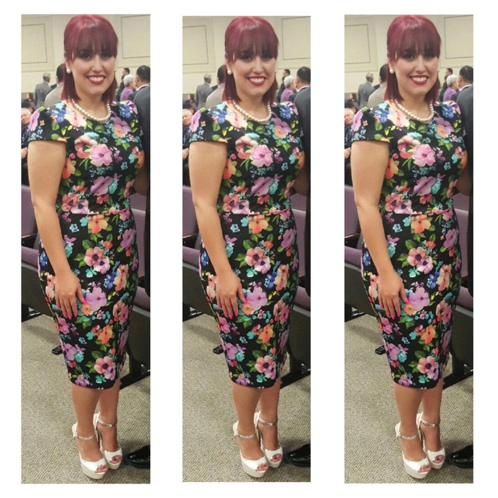 Betsy Johnson Floral Midi Dress